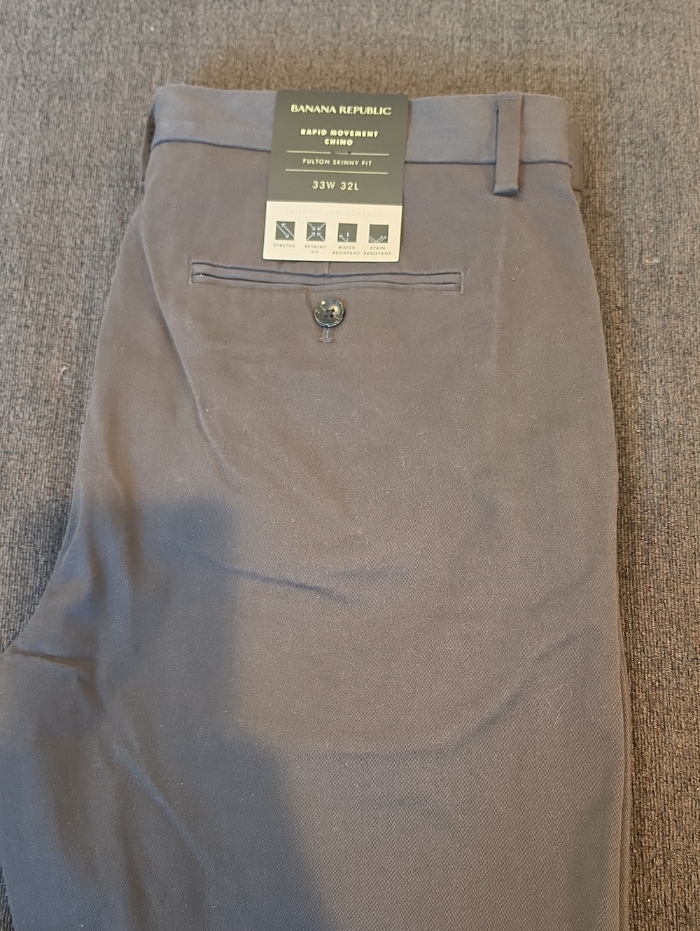 Banana Republic Men’s Rapid Movement Chino Pants - Dark Gray